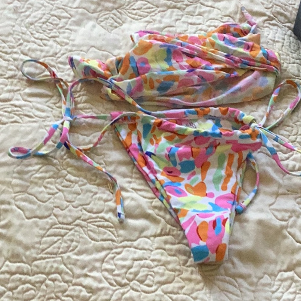 Bikini bottom and matching scarf